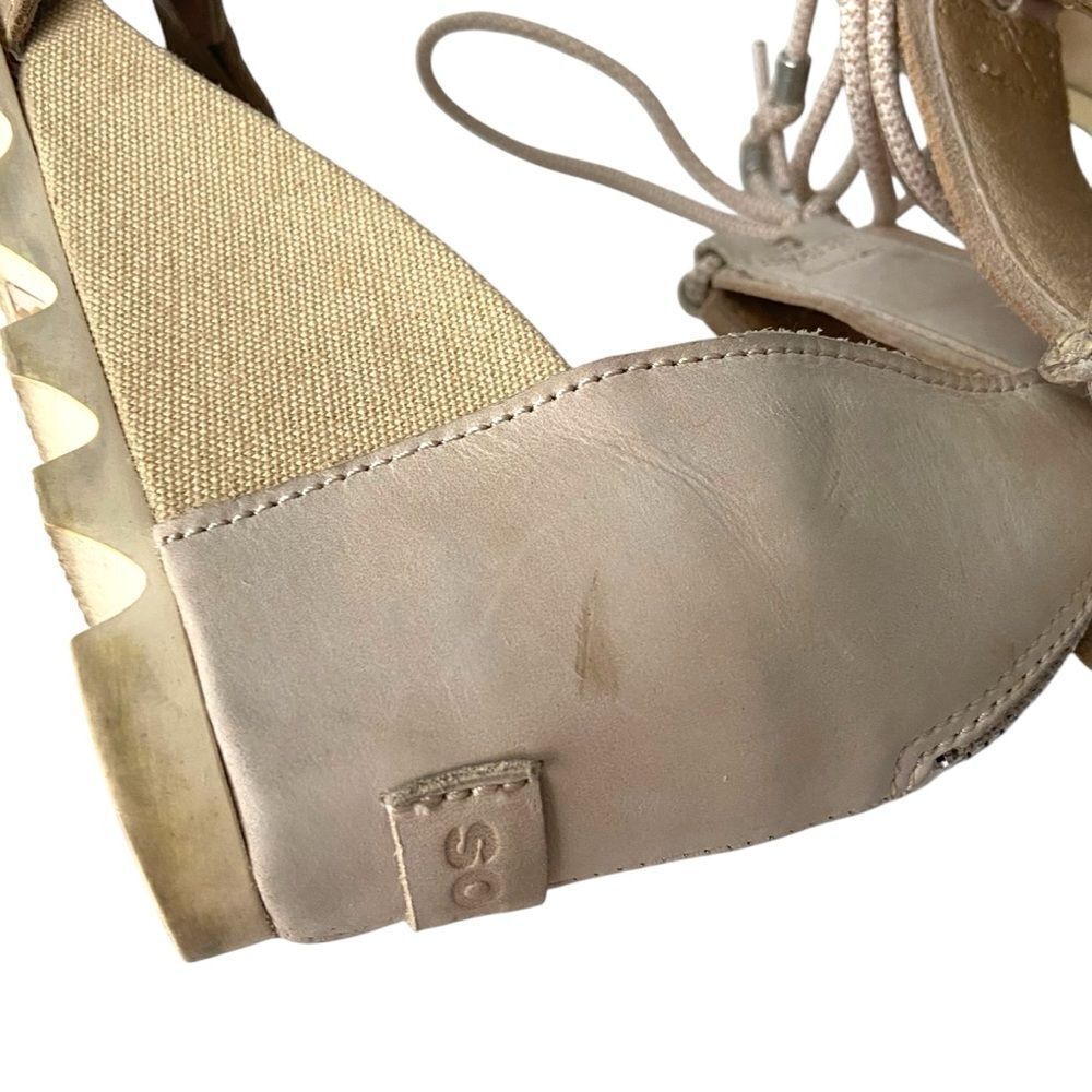 Sorel Joanie Wedge Sandal Ankle Lace with Velcro Strap in Size 8 - Picture 16 of 16